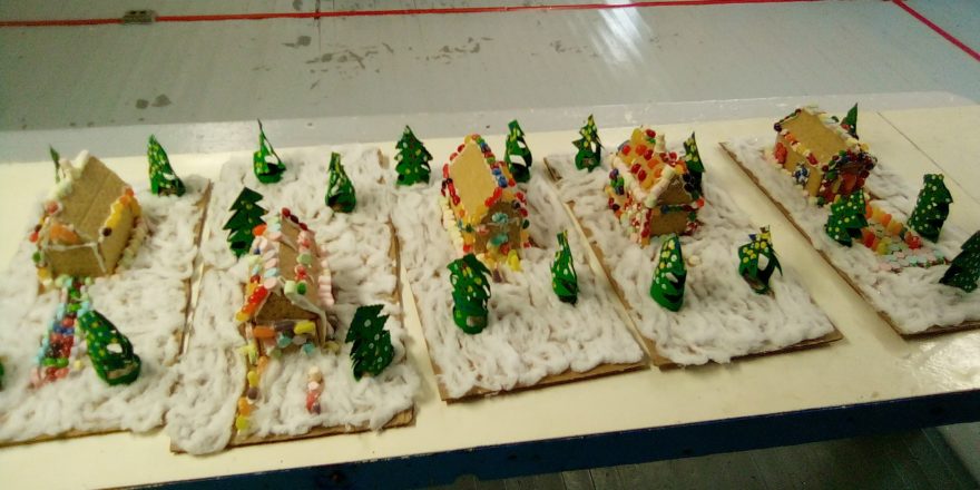 gingerbread houses made by all the kids