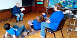 Reading month guest reader keeps the kids on the edge of their seats.