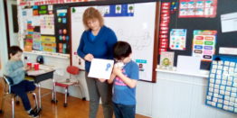Justin getting his reading award.