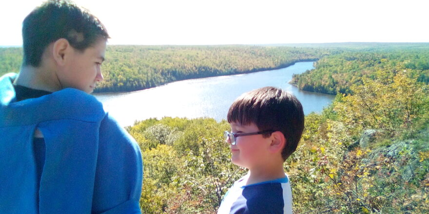 Jacob and Justin enjoying the fall colors at Lookout Mountain.