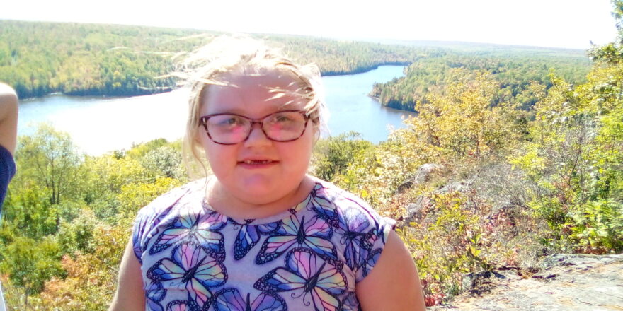 Olivia checking out the view from L:ookout Mountain .