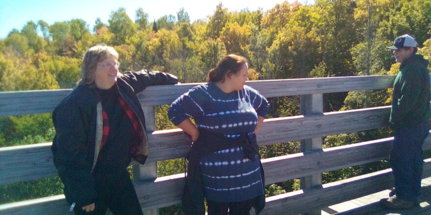 Ms. Johanson and Ms. Christine posing for a pic on the trestle bridge.