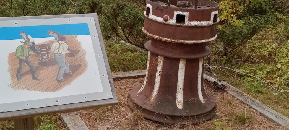 One of the capstans that were reclaimed from the Copper Harbor area at the Light House.