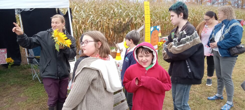 Getting the low down on how the corn maze scavenger hunt works.